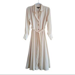 BANANA REPUBLIC Shirt Dress Belted Flowy Long Flowy Tencel MEDIUM